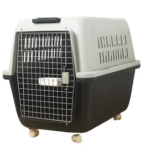 PAKEWAY Pet Cages Pet Travel Bag Pet Carrier Dog And Cat Carrier Sustainable Pp Plastic With Wheel Carton Package BSCI Solid XXL