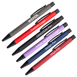2024 biểu tượng tùy chỉnh chất lượng cao nhôm Bút bi thiết kế thanh lịch kim loại nhôm bấm vào EDC bút chì Cam cao su cơ thể mới lạ - Product Image 1