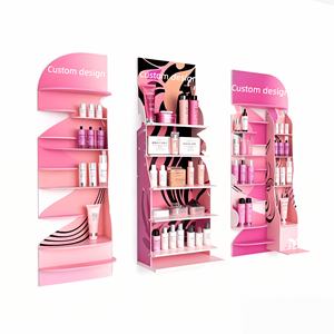 Stands d'exposition de cosmétiques en carton recyclable personnalisés avec un design de vente au détail moderne, adaptés à une utilisation en magasin - Product Image 1