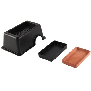 Cachette pour reptiles en plastique durable 14,5x11x5,5 cm pour petits serpents, lézards, cachette humide facile à nettoyer, python royal, lézard <span class=keywords><strong>léopard</strong></span> - Product Image 2