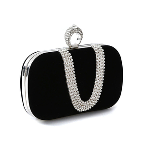 Borse <span class=keywords><strong>da</strong></span> <span class=keywords><strong>sera</strong></span> <span class=keywords><strong>da</strong></span> donna di lusso pochette con diamanti Party Diamonds Lady borse a tracolla con catena rossa <span class=keywords><strong>nera</strong></span> per borsa - Product Image 2