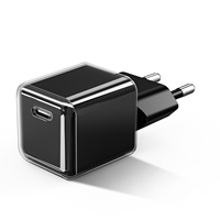 Chargeur mural portable USB C 20W à charge rapide, plusieurs couleurs, style boîtier transparent pour iPhone 16 15 13 Pro Max