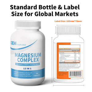 Cápsulas de Complejo de Magnesio 12 en 1 de Marca Privada OEM, Tamaño Estándar, Cumple con el Código de Barras, Suministro Estable, Prueba COA de Terceros - Product Image 4