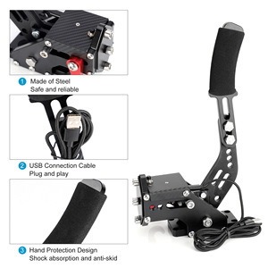 Drifting Game Handbrake USB <b>Wired</b> Linear Brake For PC Steam Racing Simulator <b>Controller</b> Black And Red - Product Image 3