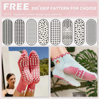 Chaussettes de Pilates brodées mignonnes avec nœud antidérapant 100 % coton, montantes, pour enfants et jeunes, logo personnalisé
