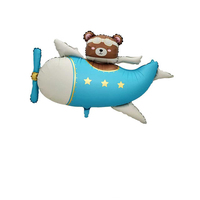 Feiyue Fournisseur Complet de Fêtes : Ballon en Aluminium Ours Avion Endormi de Dessin Animé, Ballon Ours DIY, Fournitures de Décoration pour Fête d'Anniversaire
