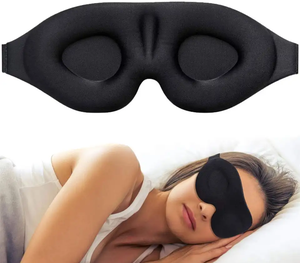 Masque de sommeil occultant de haute qualité, masque de nuit anti-lumière 3D profilé, <span class=keywords><strong>bandeau</strong></span> doux ajustable gris - Product Image 1