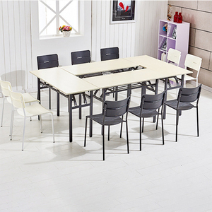 <span class=keywords><strong>Mesa</strong></span> de Conferencia Plegable Moderna, Lujosa y Duradera, <span class=keywords><strong>Mesa</strong></span> de Entrenamiento Multifuncional con Marco de Madera, Escritorio Plegable Portátil para Sala de Reuniones - Product Image 4