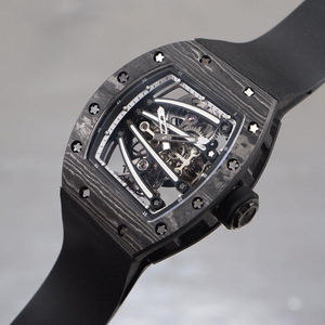 High-quality Forged Carbon Fiber <b>Skeleton</b> <b>Automatic</b> <b>Watch</b> With Black Rubber Strap - Product Image 4