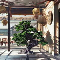 Grand arbre artificiel en pin bonsaï décoratif d'intérieur écologique de 170 cm, plante verte décorative d'intérieur, pin artificiel à vendre
