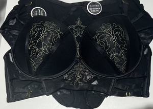 Set <span class=keywords><strong>Reggiseno</strong></span> Push-up e Slip in Pizzo <span class=keywords><strong>Nero</strong></span> per Donna, Lingerie Sexy in Rete <span class=keywords><strong>Trasparente</strong></span>, Set Intimo Senza Cuciture Leggero e Traspirante - Product Image 2