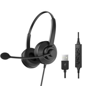 Auriculares USB para Call Center - Auriculares con Cable y Cancelación de Ruido con Micrófono para Oficina y Reuniones, para Portátiles y Teléfonos Móviles - Product Image 1