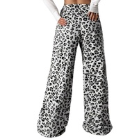 Pantalon large de sport taille haute amincissant pour femmes, style vintage, taille zéro, cordon de serrage, décontracté