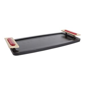 Bandeja rectangular decorativa con asas para mesa de centro, centro de mesa para el hogar, decoración para dormitorio, cama, baño, tocador - Product Image 2