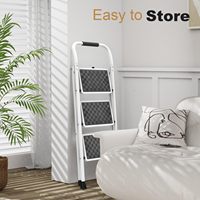 Échelle pliante sur mesure à 3 marches avec mains courantes rembourrées, facile à utiliser, durable pour la maison, l'entrepôt et l'usage domestique