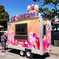 Camion de crème glacée été essentiel basique en acier inoxydable crème glacée remorque alimentaire Mobile nouvel état pour la vente au détail avec AC