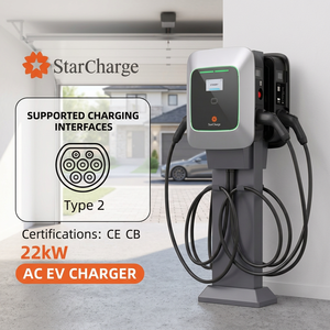 Starcharge Saturn Dual 22kW 44kW Puissance AC Totale IP55 IK10 Certifié MID Station de Recharge Intelligente OCPP pour Véhicules Électriques au Point d'Accueil au Travail - Product Image 1
