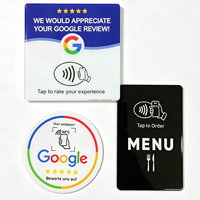 Support de table en acrylique 12 cm pour avis Google, compatible NFC213, pour avis en espagnol, français, italien et autres langues, prêt à être expédié