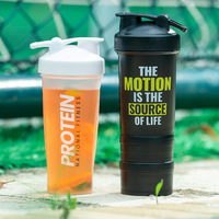 Bouteilles d'eau portables pour la salle de sport, mélange de protéines, logo personnalisé, 650 ml, plastique moderne sans BPA, pour l'entraînement physique