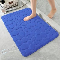 Kopfstein pflaster geprägte Badezimmer Bade matte Korallen vlies rutsch fester Teppich in Badewanne Boden teppich Duschraum Fuß matte Memory Foam Pad