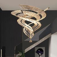 Lustre suspendu moderne en acrylique pour intérieur, grand luminaire LED pour hôtel, villa, hall, escalier, hauteur réglable, anneau suspendu blanc 360