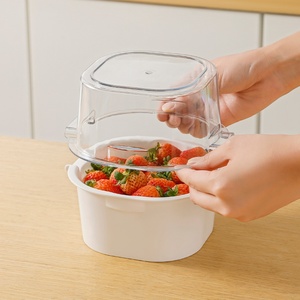 <b>Plastic</b> Kitchen <b>Colander</b> Bowl Set Food Strainer Fruit Veggies Mini Washing Basket Double-Layer Drain Basin and Basket - Product Image 5