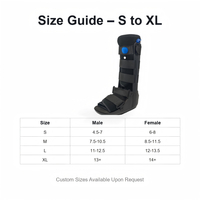 Attelle de marche gonflable unisexe pour fracture, classe I, avec semelle intérieure respirante en velours et rembourrage en mousse, fermeture auto-agrippante, en EVA