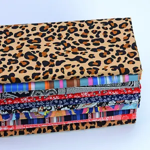 Leopard print square piece ethnic floral pattern rayon soft skin-friendly clothing fabric