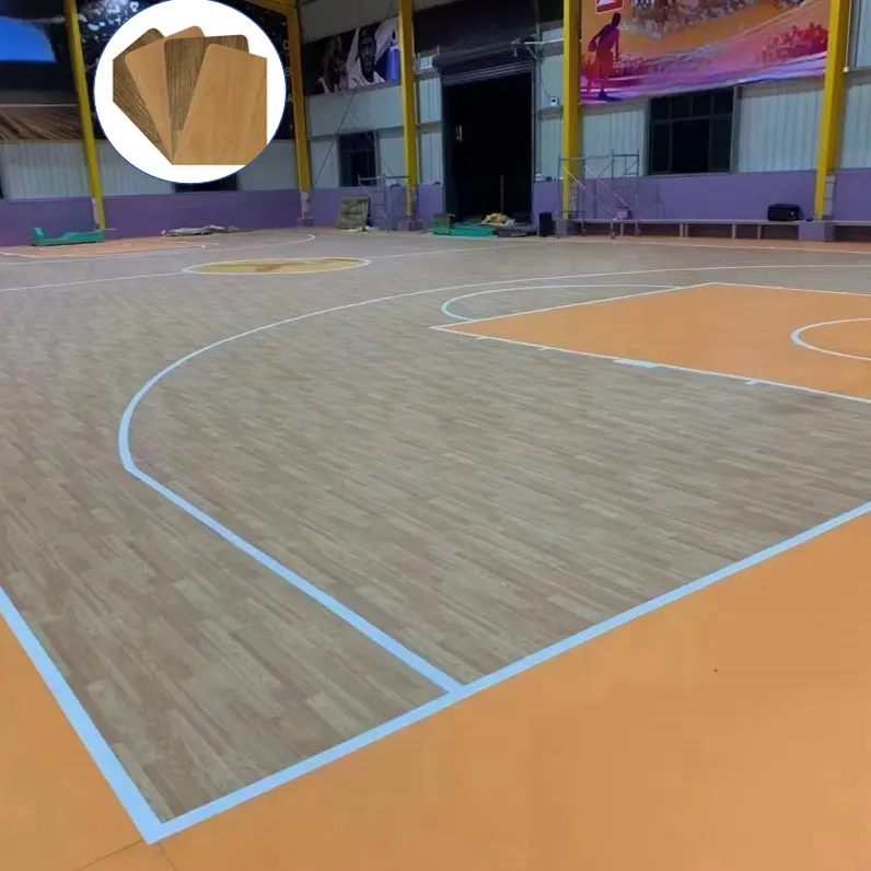 3,5-4,5 mm basketballplatz buntes pvc-kunststoffbrett pvc-sport-boden