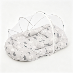 Custom <b>Baby</b> <b>nest</b> with mosquito net, Portable newborn <b>baby</b> lounger <b>nest</b>, Grey bear print <b>baby</b> co-sleeping <b>nest</b> - Product Image 3