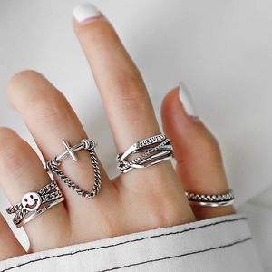 Thai Silver Ring Vintage Cross Geometric Design Unisex Fashion Jewelry Gift For Index Finger - Product Image 3