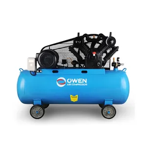 Owen-compresor de aire de Gas 10 Hp, máquina de alta presión accionada por Correa, 2 cilindros, L, poco ruido, 10 Hp