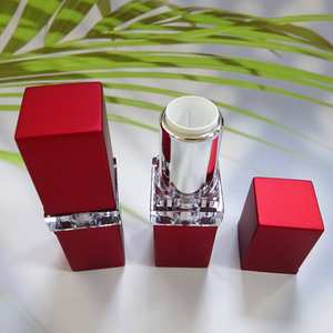 Luxury Square Red Empty <b>Lipstick</b> Tube Private Label Cosmetic Lip Balm Container Matte Case <b>Custom</b> Logo Plastic Makeup Packaging - Product Image 3