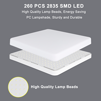 Plafonnier LED carré moderne à montage encastré, étanche IP44, en plastique blanc, 48W, 3000K/4500K/6500K, idéal pour chambre et salle de bain - Vente Flash