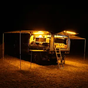 Led tán ánh sáng 4x4 12V LED IP67 ngoài trời 4WD phụ kiện 10-16V cắm trại trên mái nhà lều 60cm dải đèn hổ phách trắng Dimmable