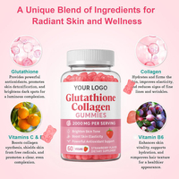 Gummies véganes au glutathion et au collagène pour le bien-être des femmes, éclaircissement de la peau, antioxydant, éclat, beauté, fermeté, supplément
