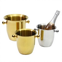 Seau à glace de luxe en acier inoxydable pour les fêtes, capacité 3L/5L, pour bière et vin
