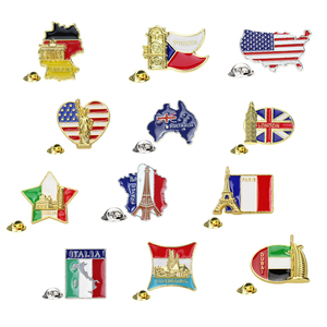Vente en gros pays National canadien, Badge australie Us Pakistan royaume-uni France drapeau broche revers épingle/ - Product Image 1