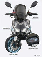 Scooter sportif 125cc à essence, style aventure, cyclomoteur EFI certifié Euro 5, moto à essence de haute qualité, moto 125cc TT2-125
