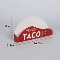 Boîtes à sandwich personnalisées jetables auto-érectables en carton pliable en forme de taco pour chips de tortilla, tacos et barbecue avec pelliculage mat