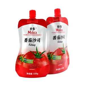 זונגבאו סין מפעל מחיר זול נמוך MOQ מכירה חמה נרתיק רוטב קטשופ בולסה אריזת שקיות פיה מיילר