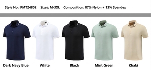 Kaos Polo Golf Pria Lengan Pendek Logo Custom Cepat Kering Bernapas Elastisitas Tinggi Spandex Atasan Olahraga Tenis Grosir - Product Image 6