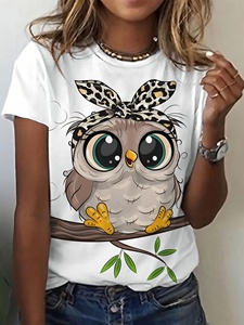 T-<span class=keywords><strong>shirt</strong></span> décontracté pour <span class=keywords><strong>femme</strong></span> à manches courtes et col rond, imprimé <span class=keywords><strong>chat</strong></span> rose brillant, <span class=keywords><strong>motif</strong></span> papillons, respirant, tendance, pour tous les jours - Product Image 2