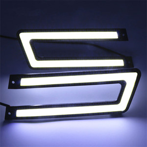 Lámpara antiniebla decorativa para coche, estilo de coche en forma de <span class=keywords><strong>U</strong></span>, luz LED COB blanca de alto brillo, luces de circulación diurna Led en forma de <span class=keywords><strong>U</strong></span> para coche, 2 uds. - Product Image 5
