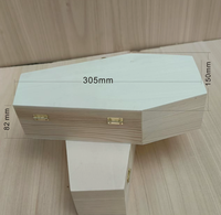 Ataúd Grande de Madera Natural de Pino sin Acabado para Mascotas, Caja de Almacenamiento DIY para Gatos y Perros