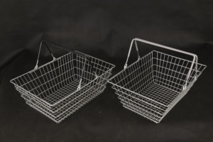 Panier de courses en fil métallique avec 2 poignées, capacité de 23 L, durable et facile à transporter pour les supermarchés et les magasins de proximité - Product Image 5