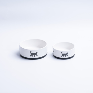 BESTCERA Maßgefertigter Siebdruck Katzen- und Hundemuster Zweifarbiger Keramik-Futternapf - Katzen- und Hunde-Keramik-Futterspender - Product Image 1