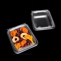 Boîte d'emballage alimentaire en PET transparent avec couvercle à charnière pour supermarché, idéale pour boulangerie, salades, fruits et fruits secs (vente en gros)