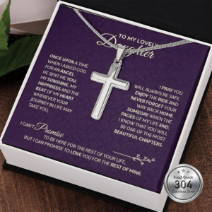 Per la <span class=keywords><strong>mia</strong></span> adorabile <span class=keywords><strong>figlia</strong></span>, collana con croce in acciaio inossidabile 304 con scatola regalo a LED, regalo di <span class=keywords><strong>compleanno</strong></span> per la fede religiosa, regalo di confirmazione per le donne - Product Image 2
