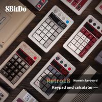 Numpad Mekanik 8Bitdo Retro 18 Baru untuk Windows/Android, Mendukung BT 2.4G dan Tipe C, Dilengkapi Kalkulator